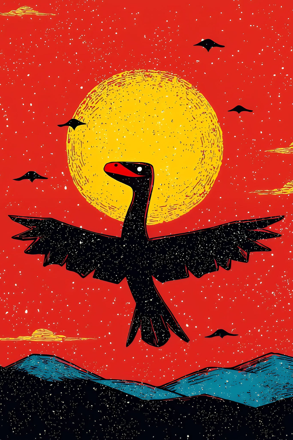 Dinosaur Flying Under The Sun
