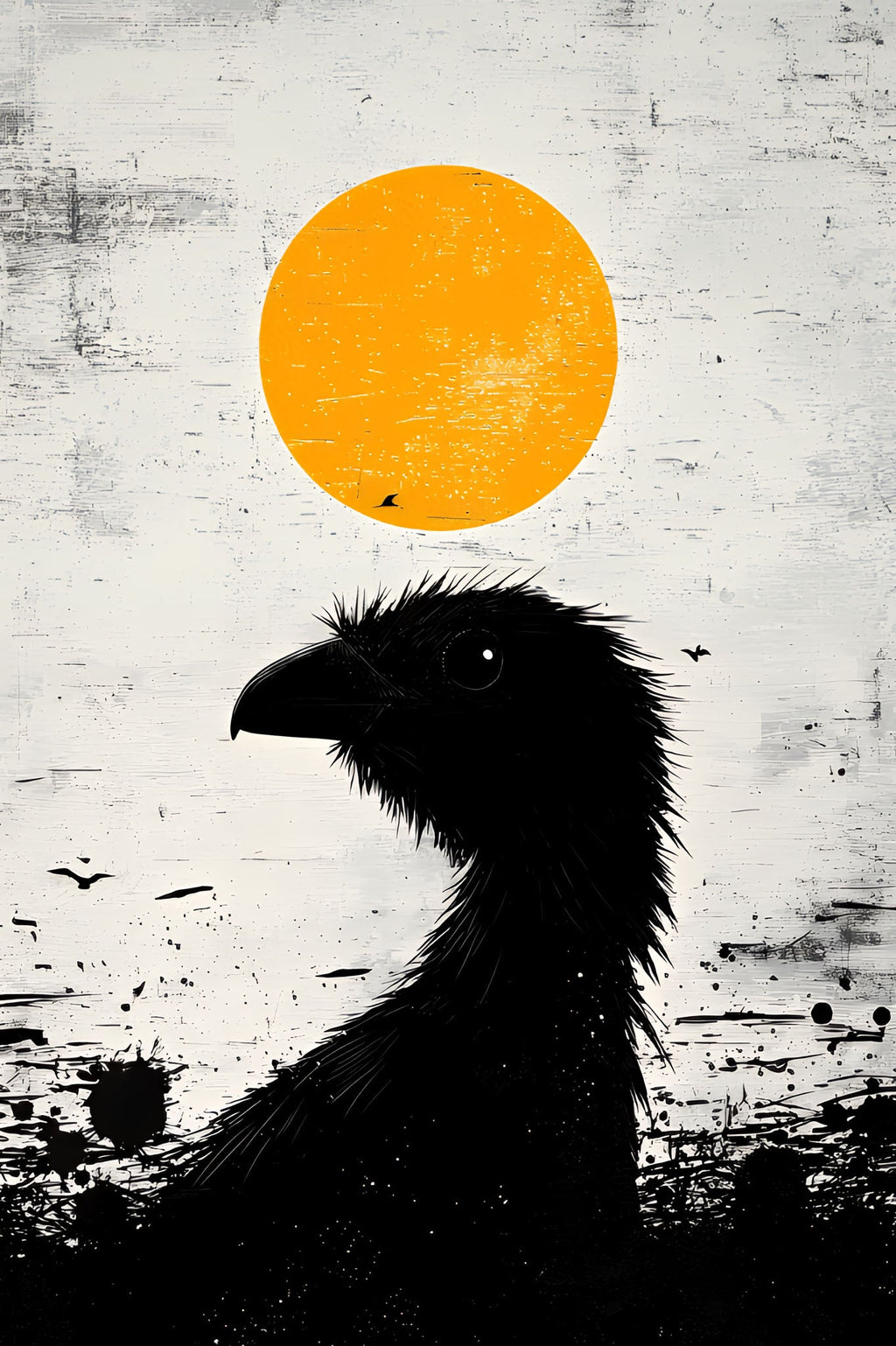 Abstract Bird And Sun Wall Art
