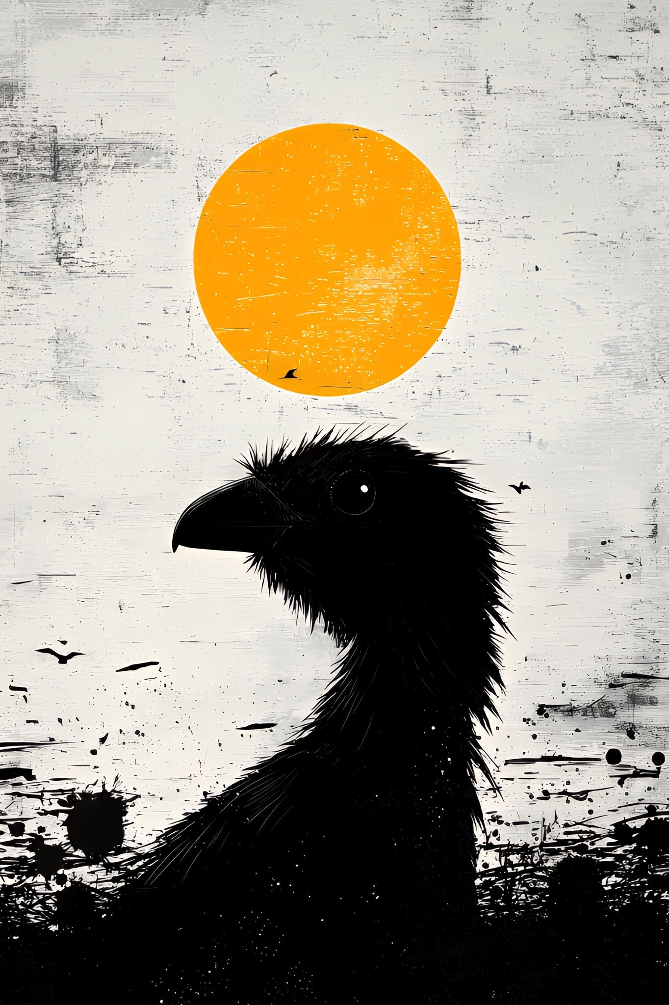 Abstract Bird And Sun Wall Art