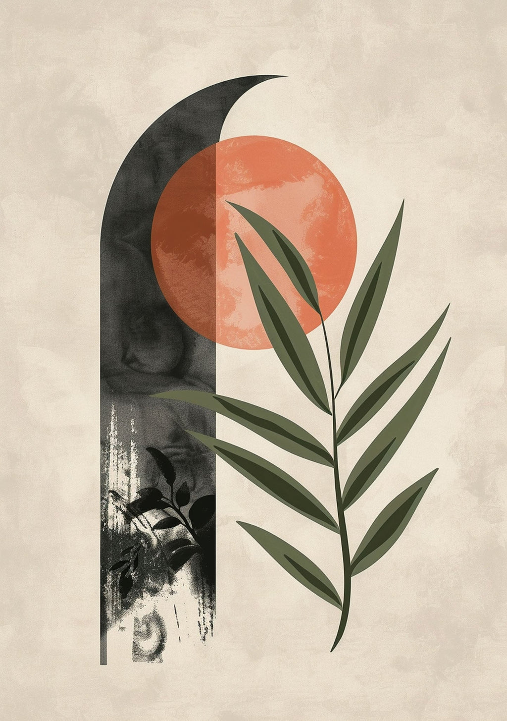 Abstract Arch And Leaf Wall Art