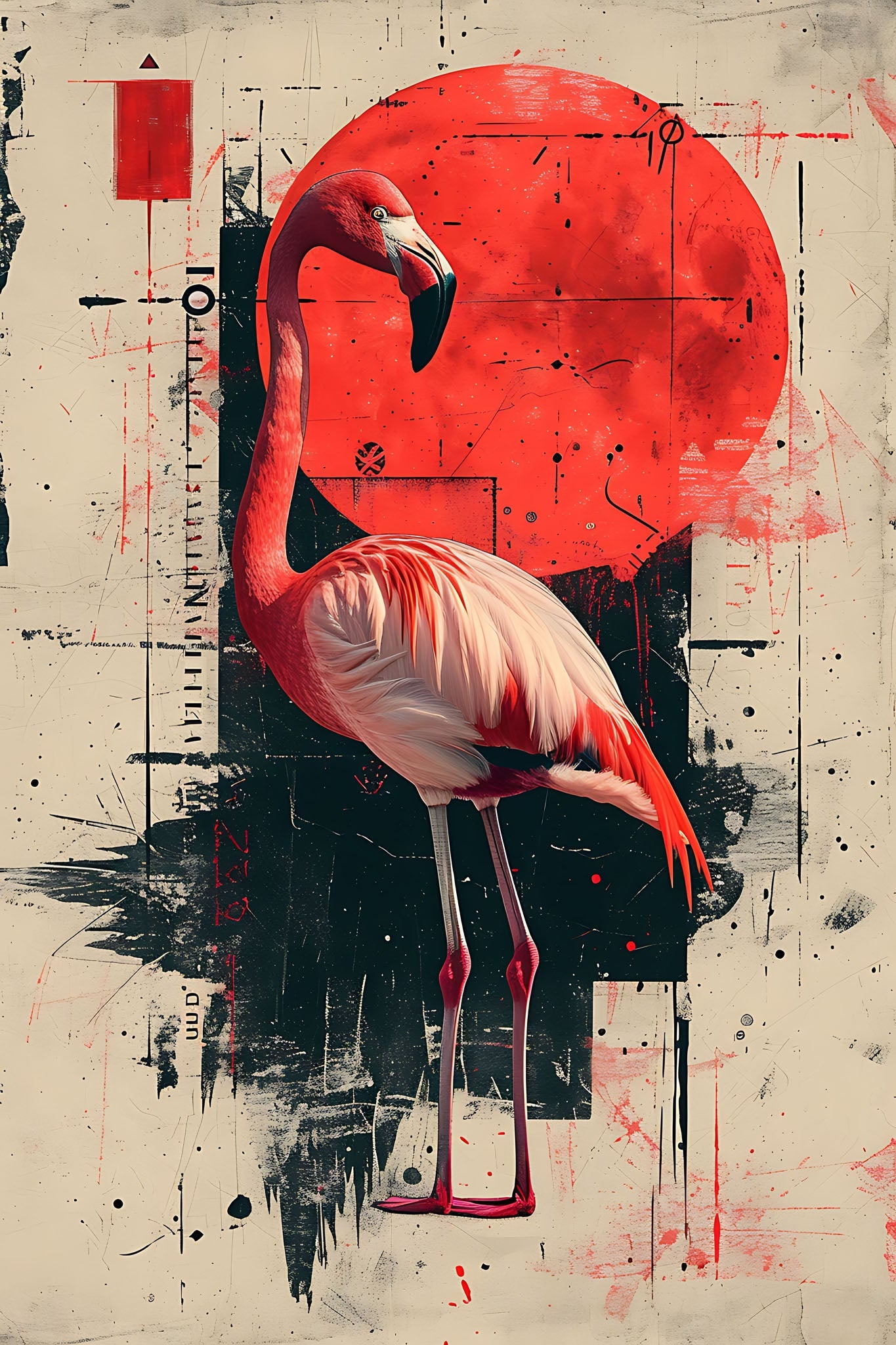 Flamingo Abstract Art Print