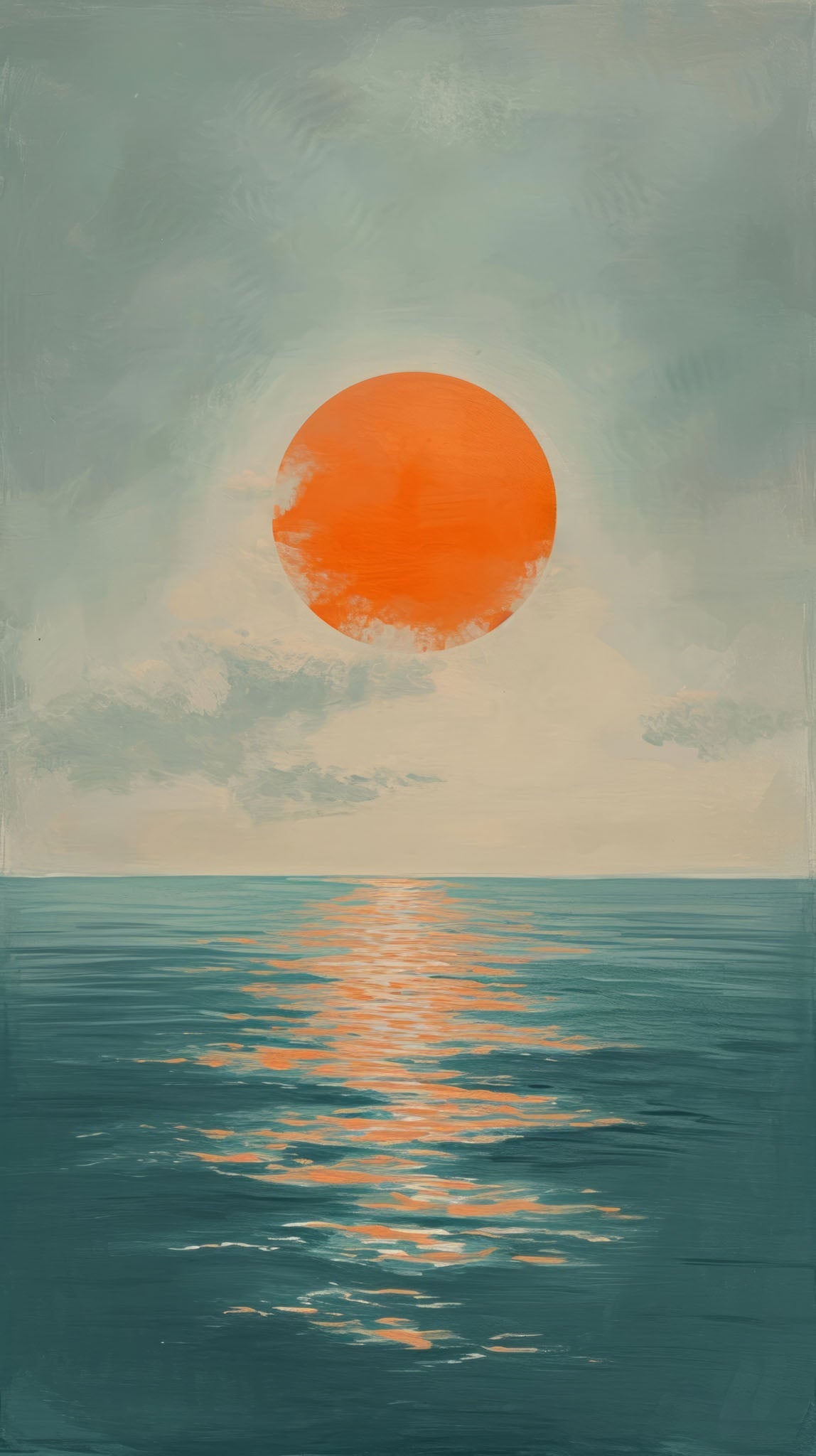 Serene Sunset Over Ocean Wall Art