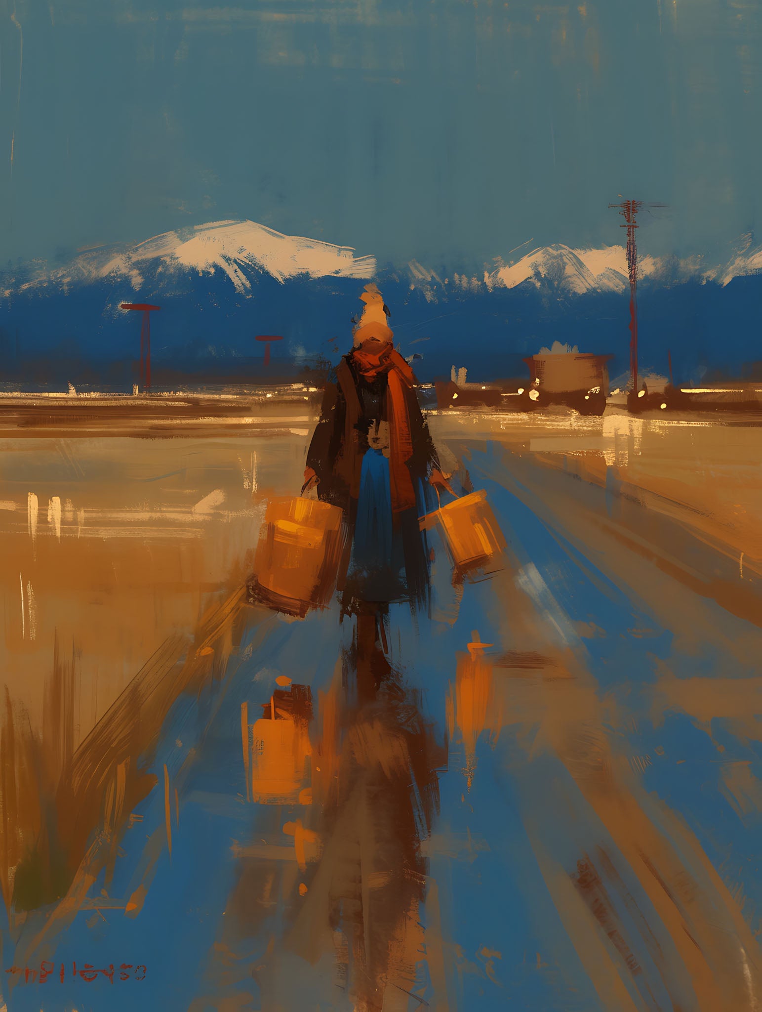 Winter Journey Landscape Painting
