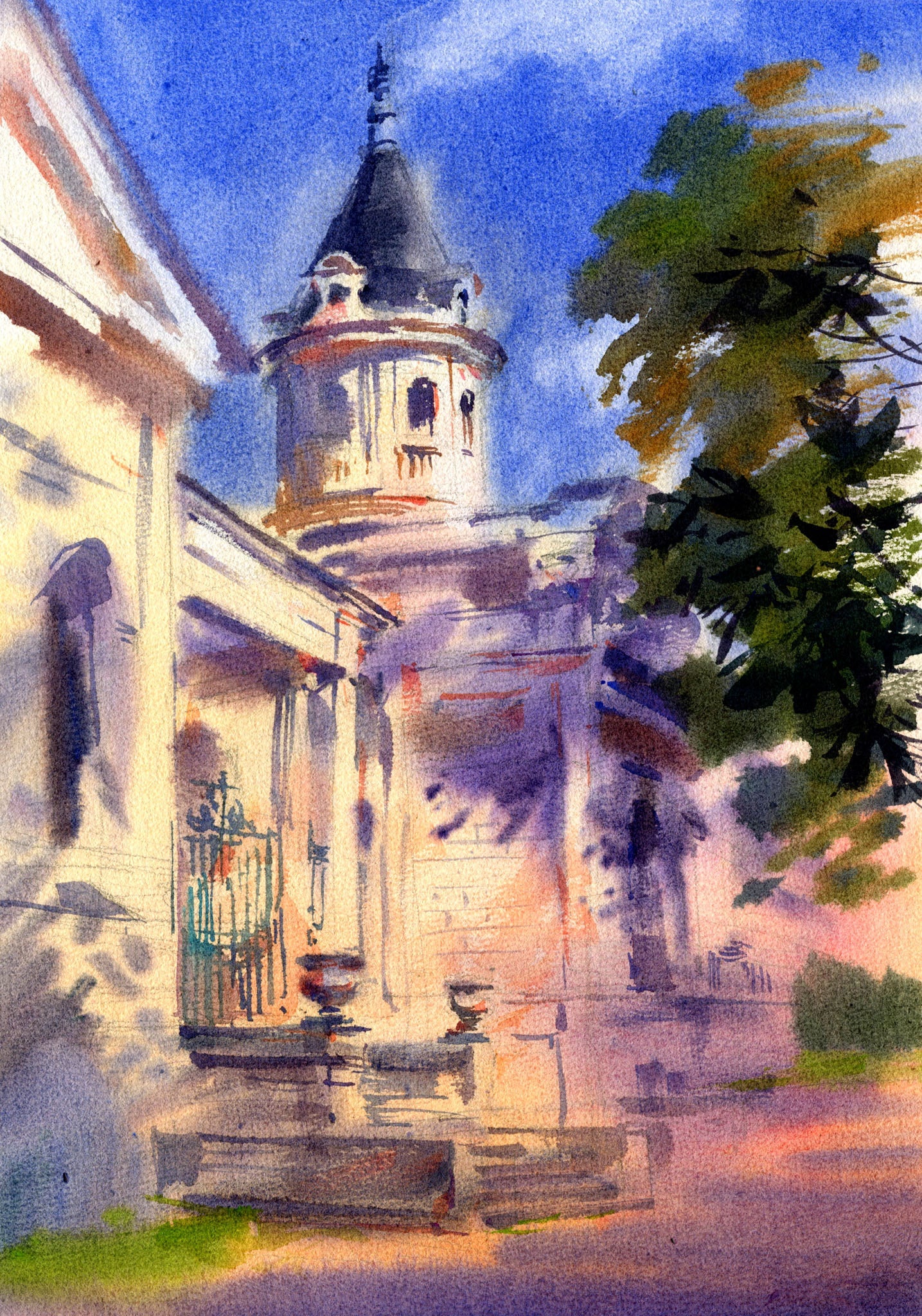 Architectural Watercolor Painting