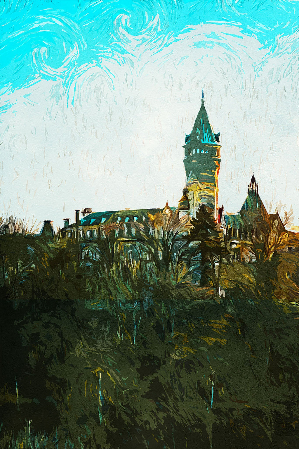 European Castle Landscape Wall Art