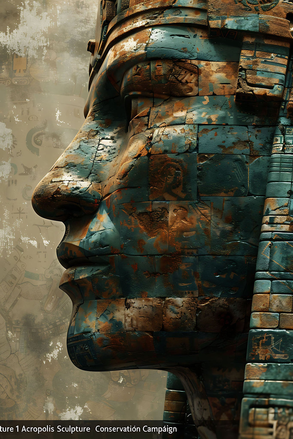Ancient Egyptian Head Sculpture Wall Art