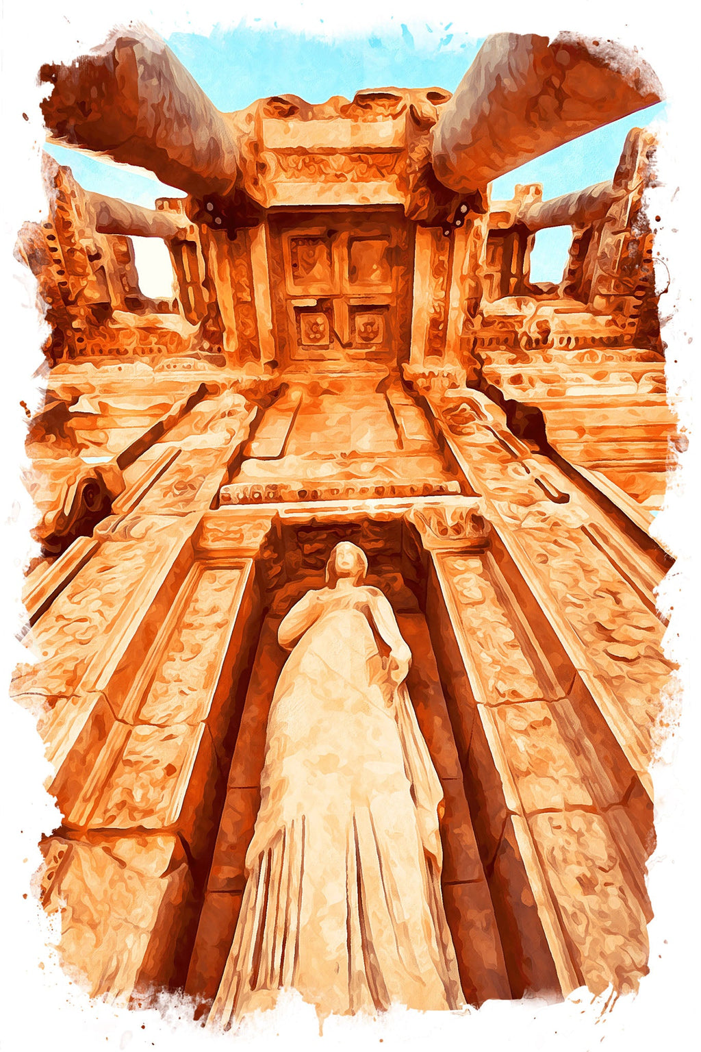Ancient Temple Entrance Wall Art