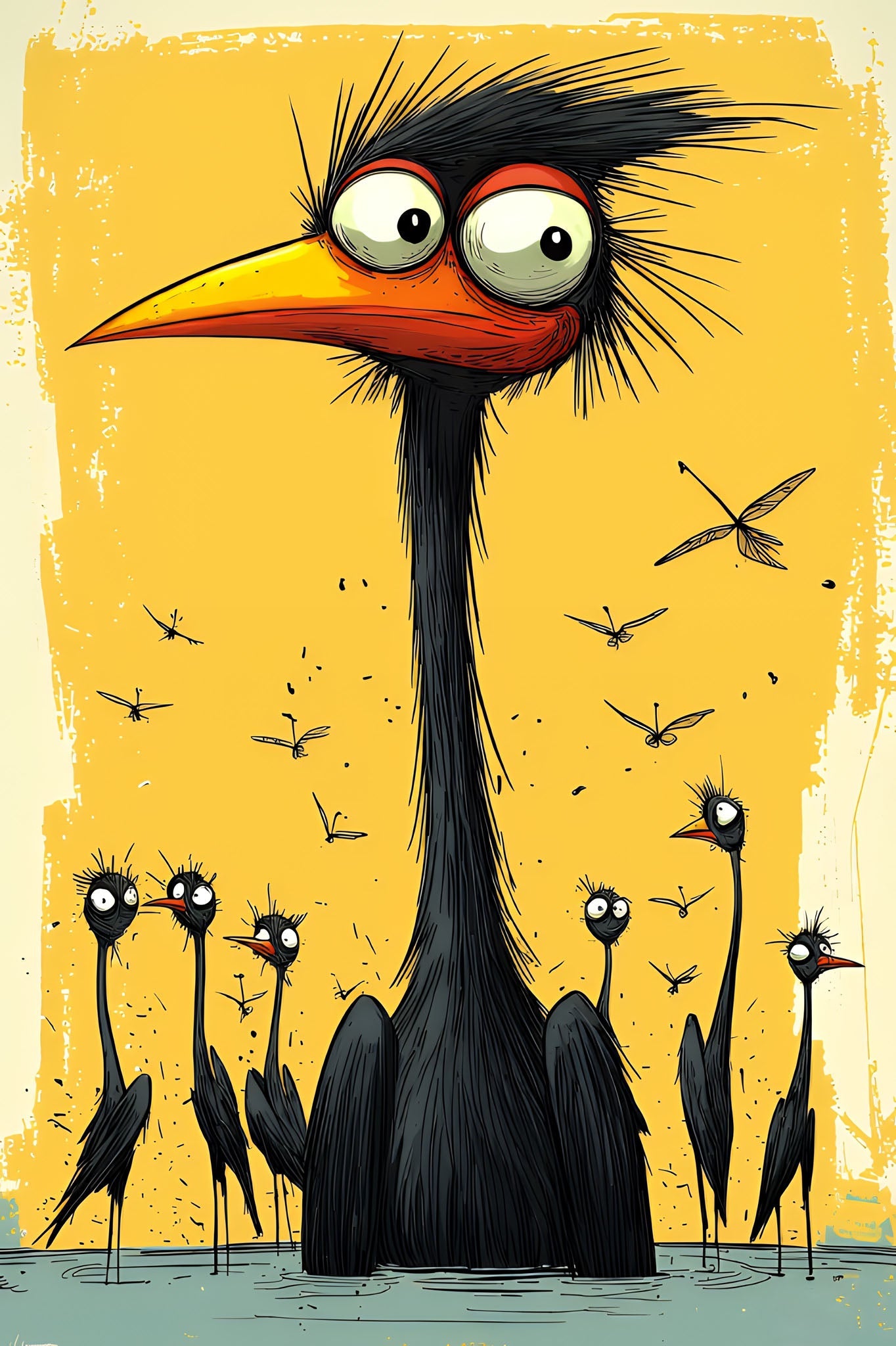 Whimsical Bird Family Wall Art