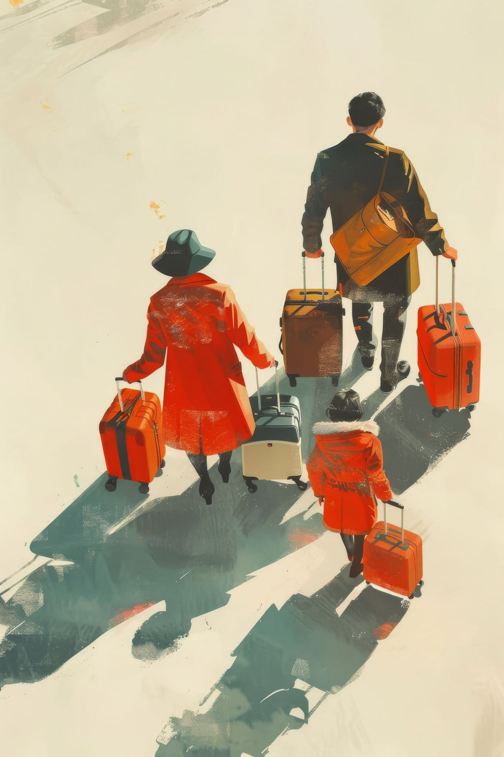Couple With Luggage Wall Art