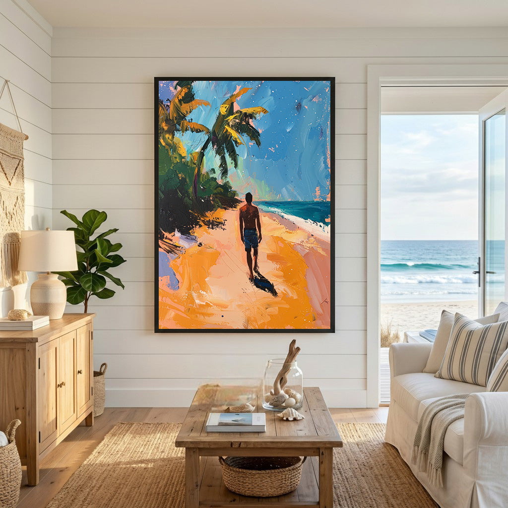 Tropical Beach Scene Wall Art