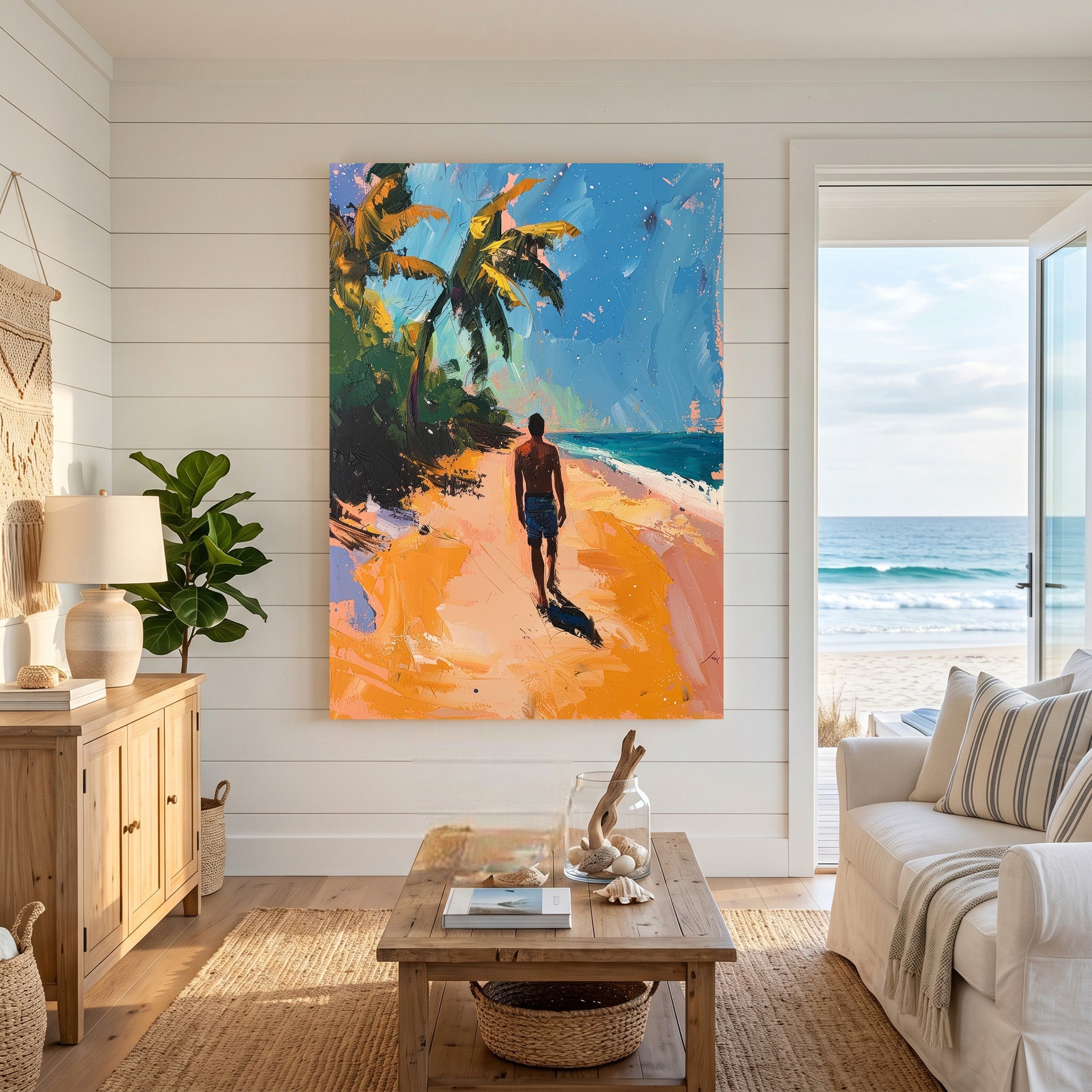 Tropical Beach Scene Wall Art