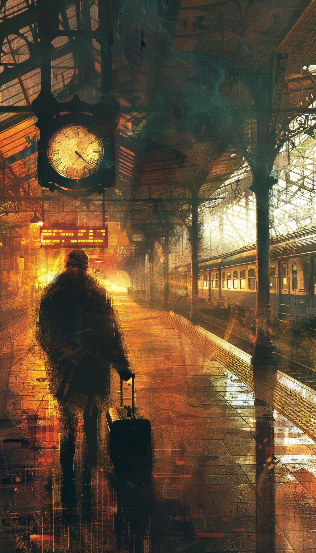 Vintage Train Station Waiting Room Wall Art