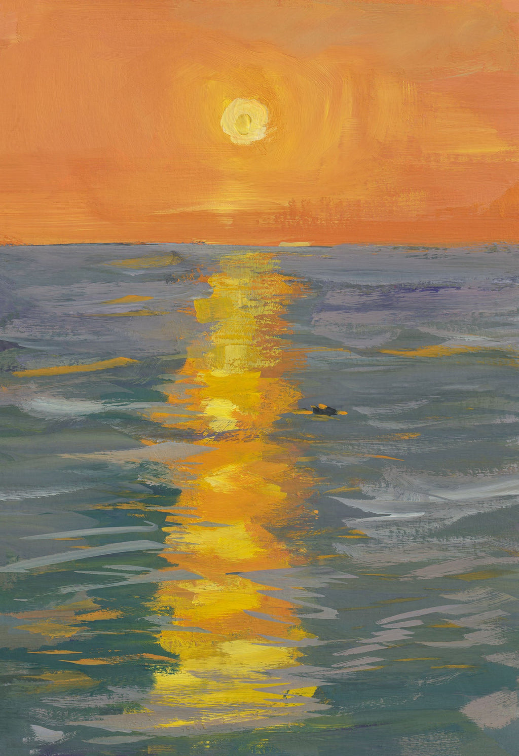 Sunset Over Water Canvas Wall Art