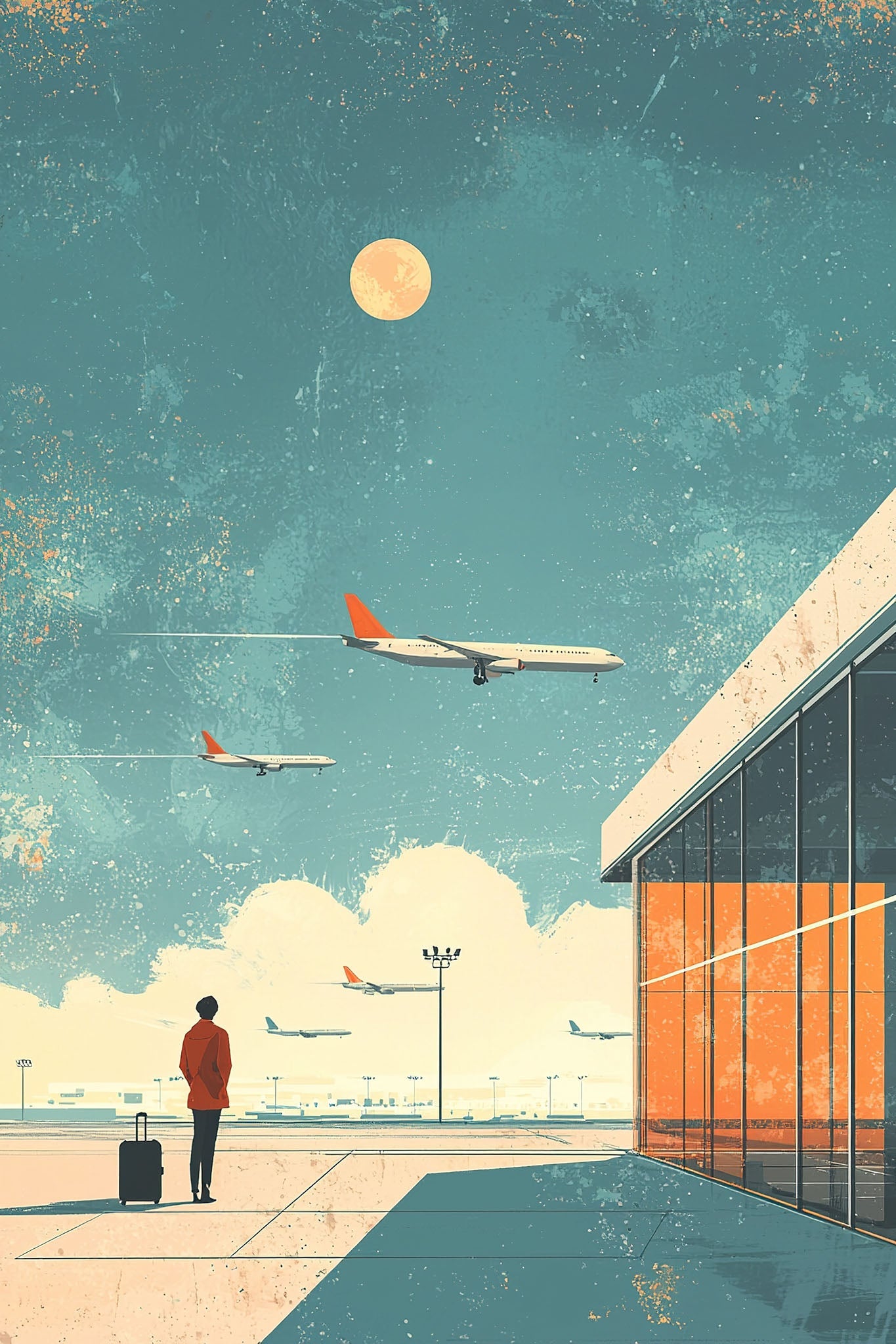 Airport Departure Scene Wall Art