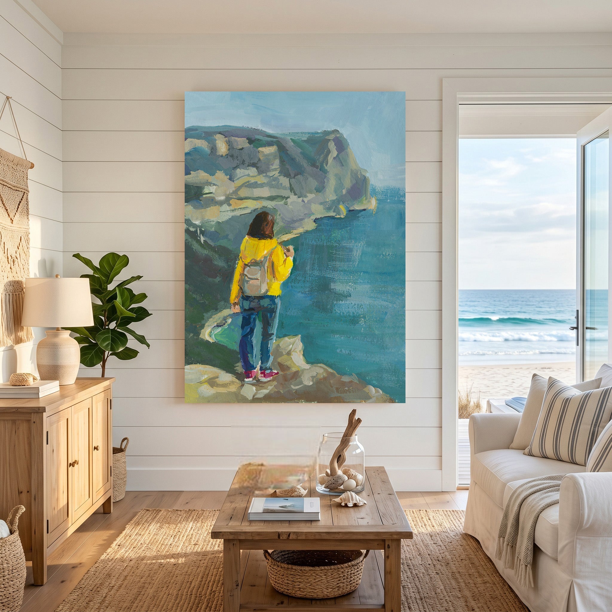 Coastal Cliffside Vista Painting