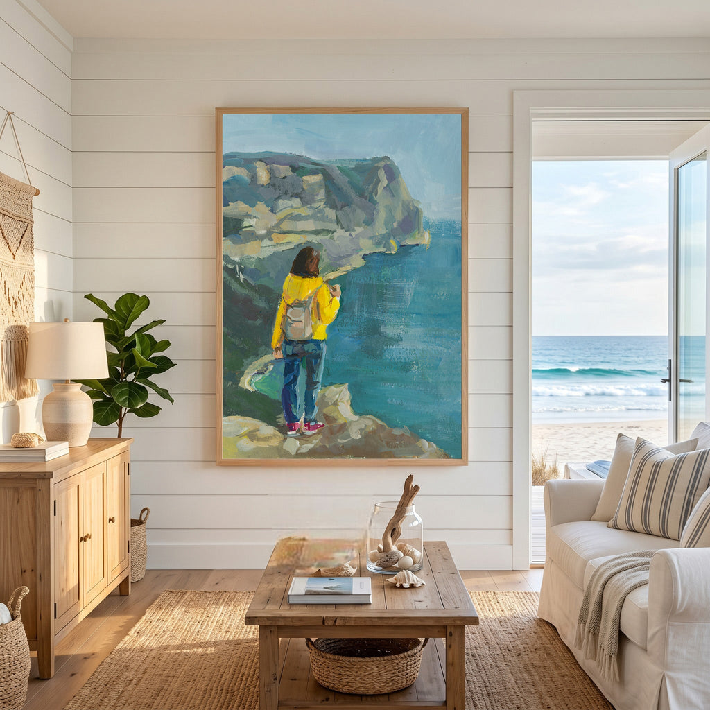 Coastal Cliffside Vista Painting