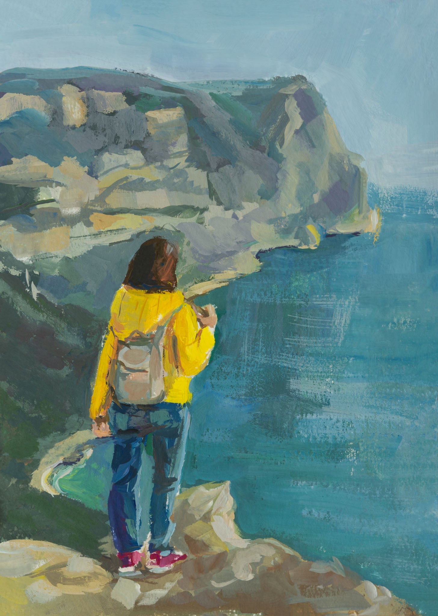 Coastal Cliffside Vista Painting