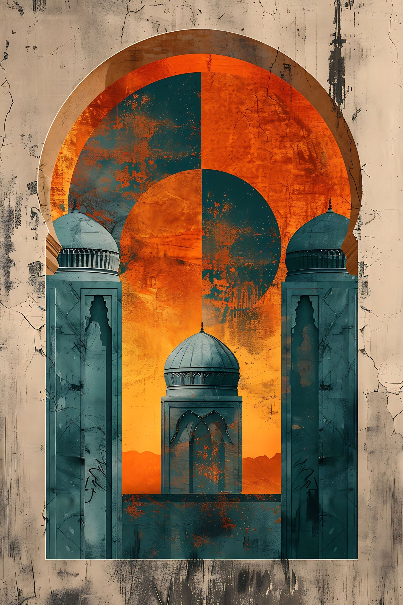 Abstract Archway Mosque Wall Art