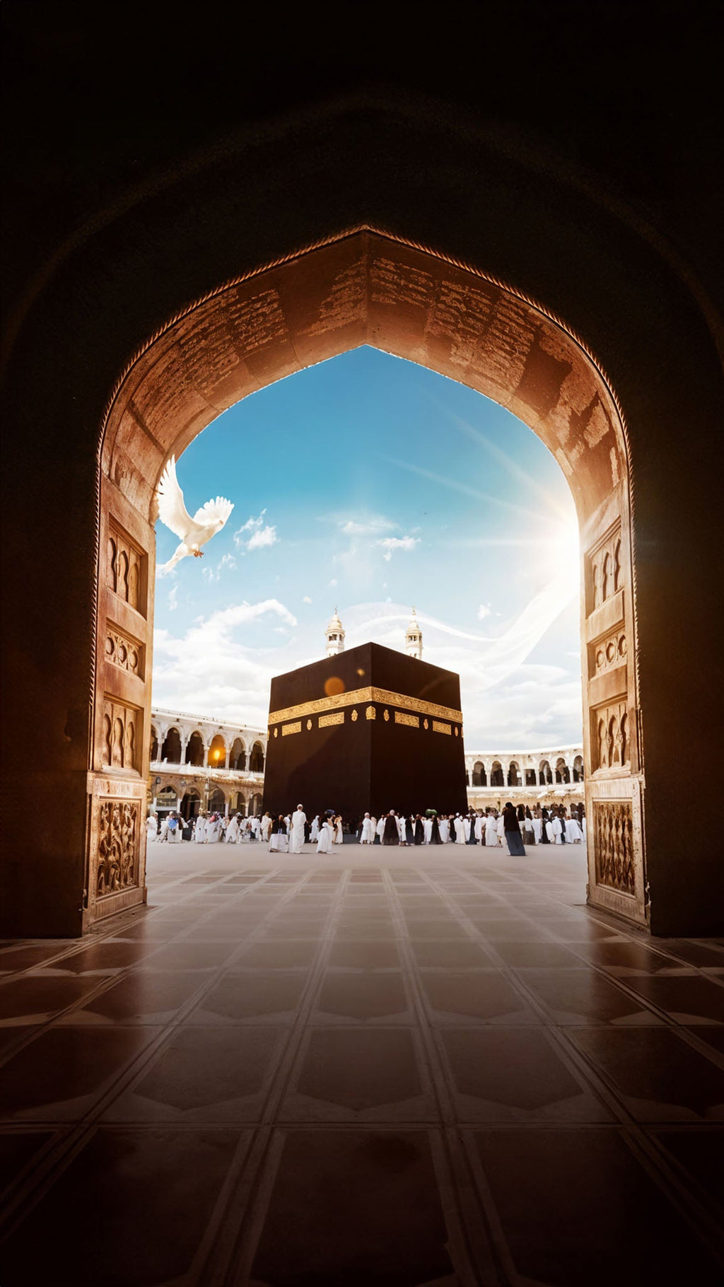 Islamic Archway With Kaaba View Wall Art