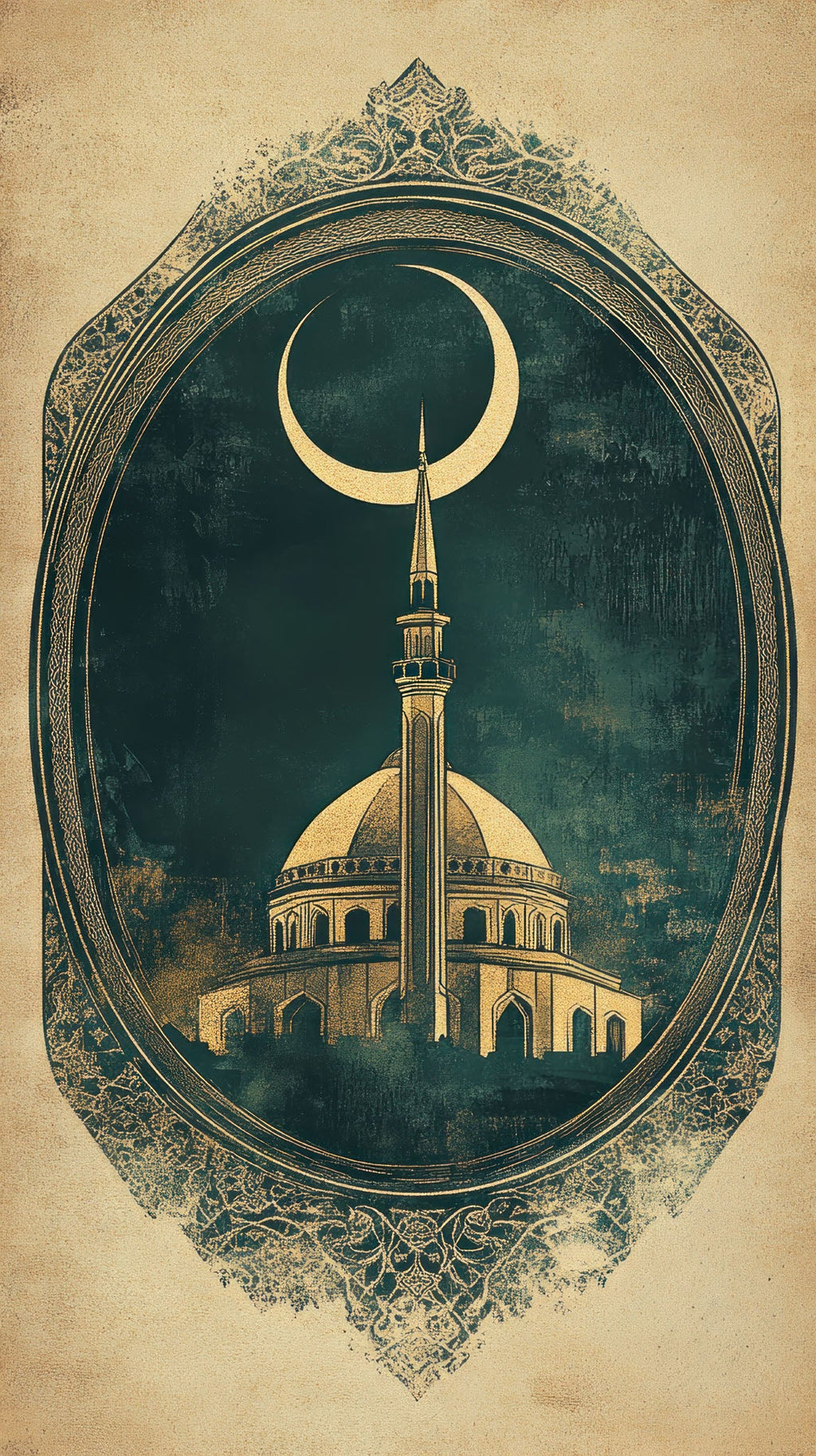 Islamic Mosque Crescent Moon Artwork