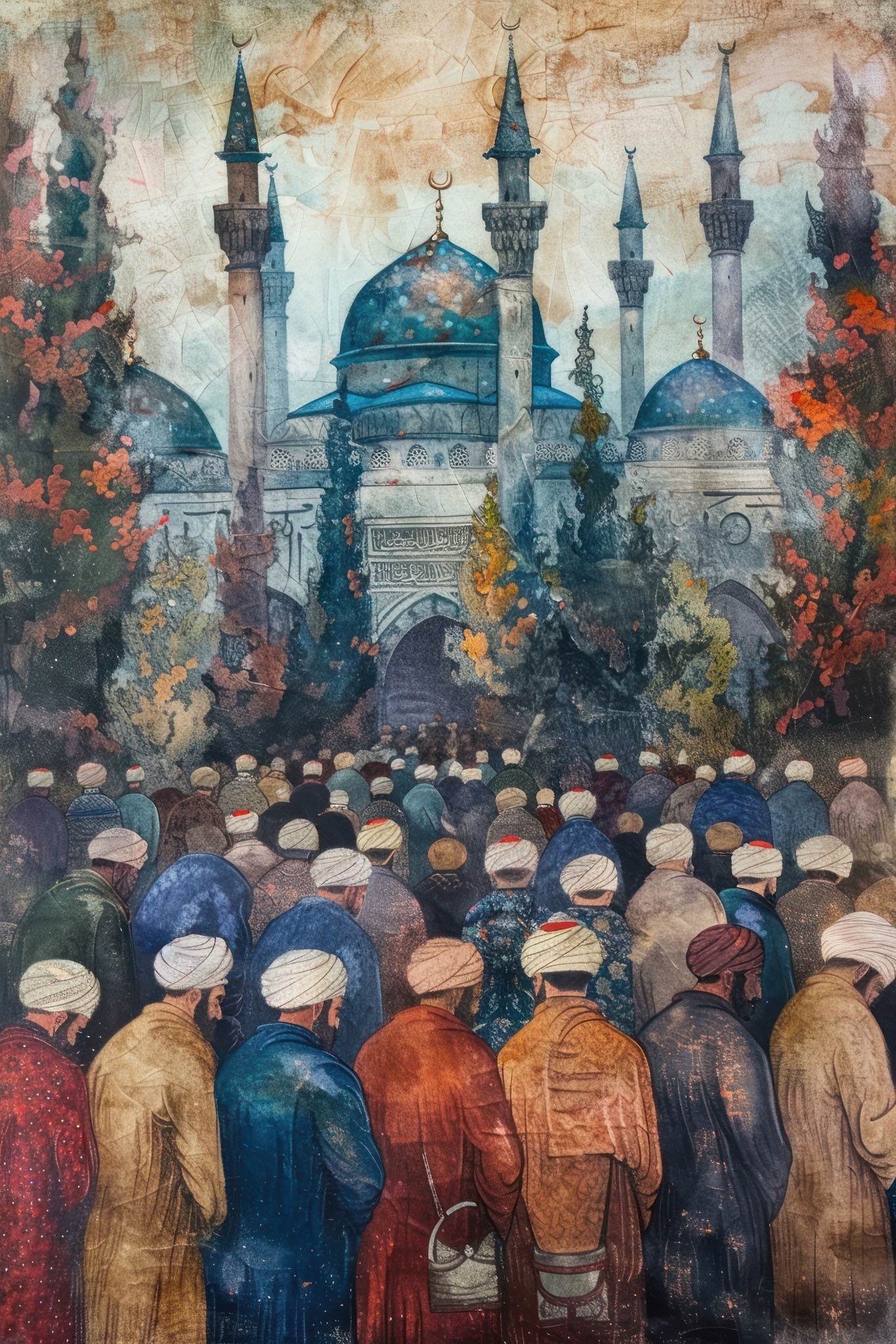 Islamic Mosque Gathering Wall Art