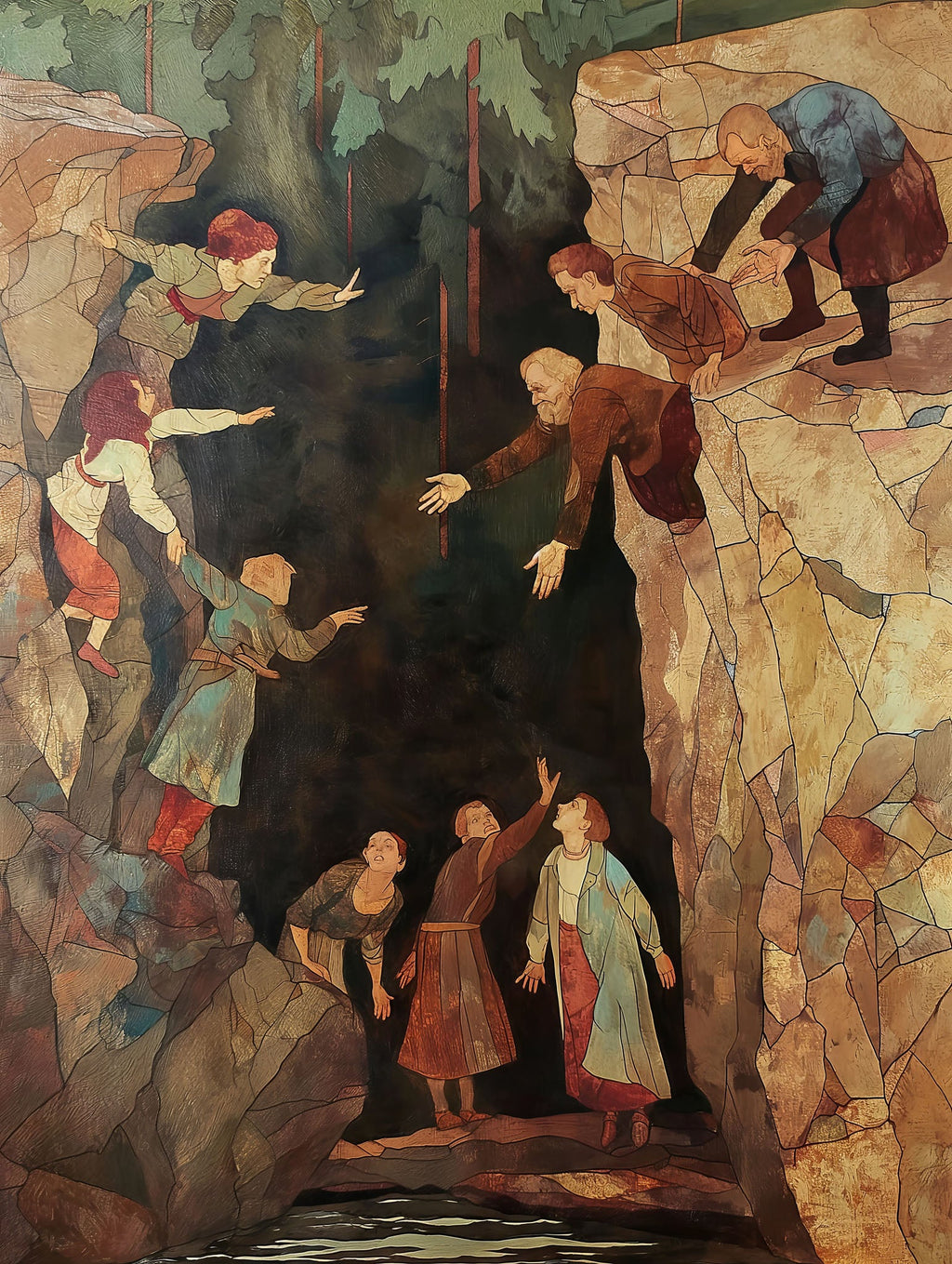 The Rescue At The Gorge Wall Art
