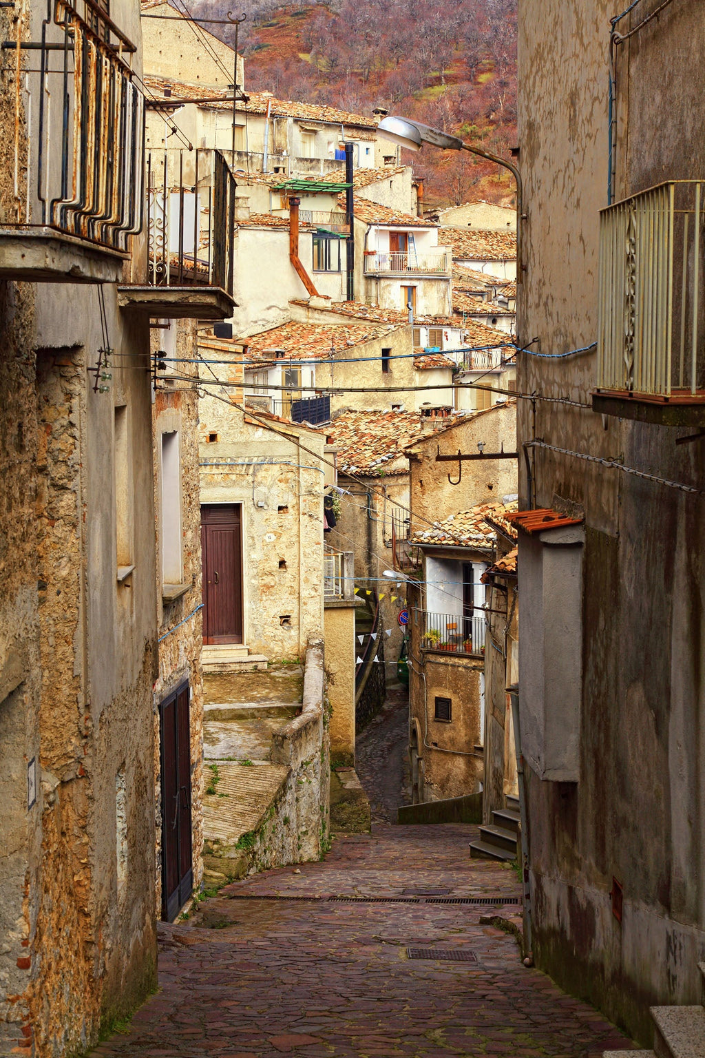 European Village Street Scene Wall Art