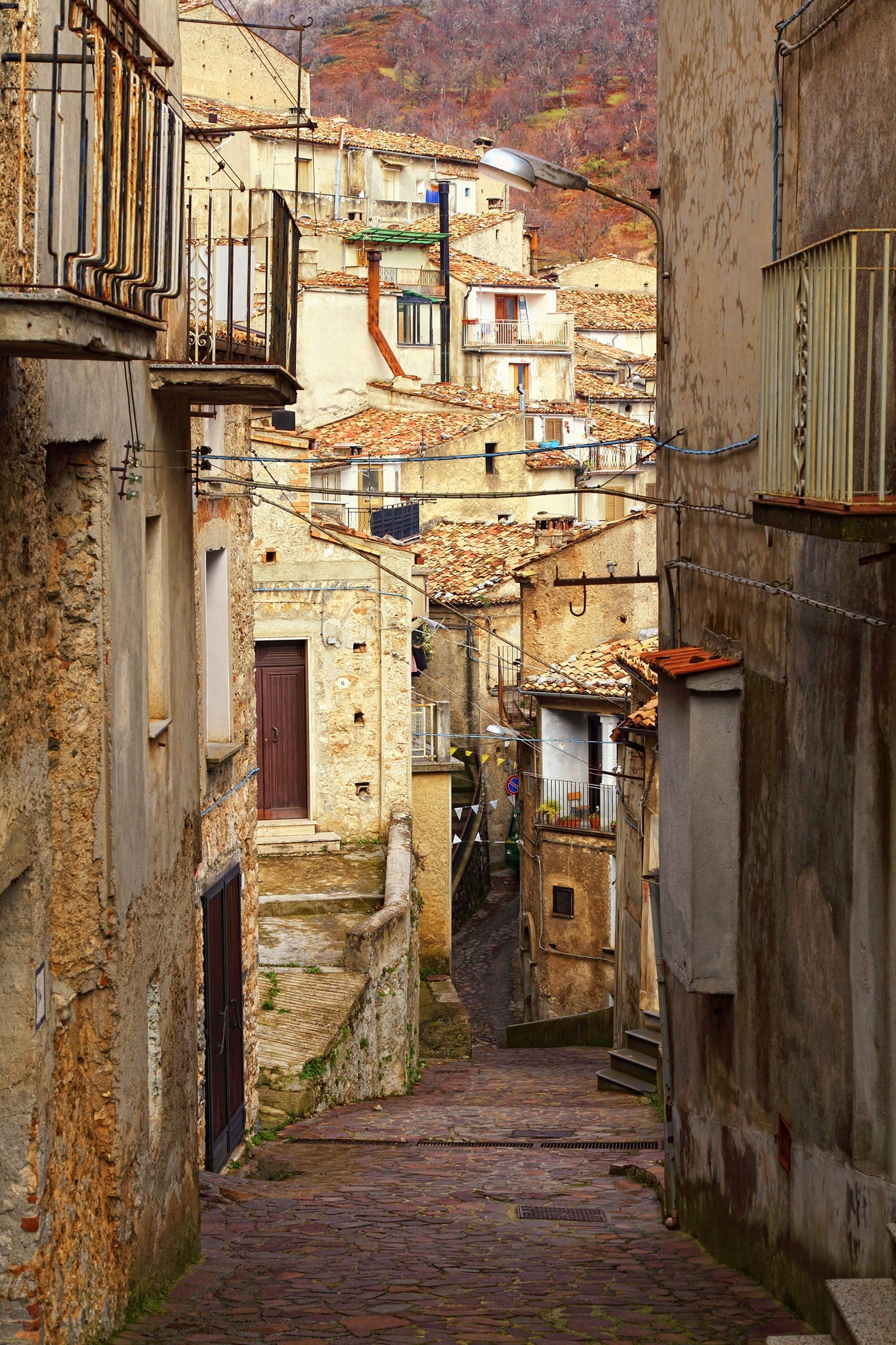 European Village Street Scene Wall Art