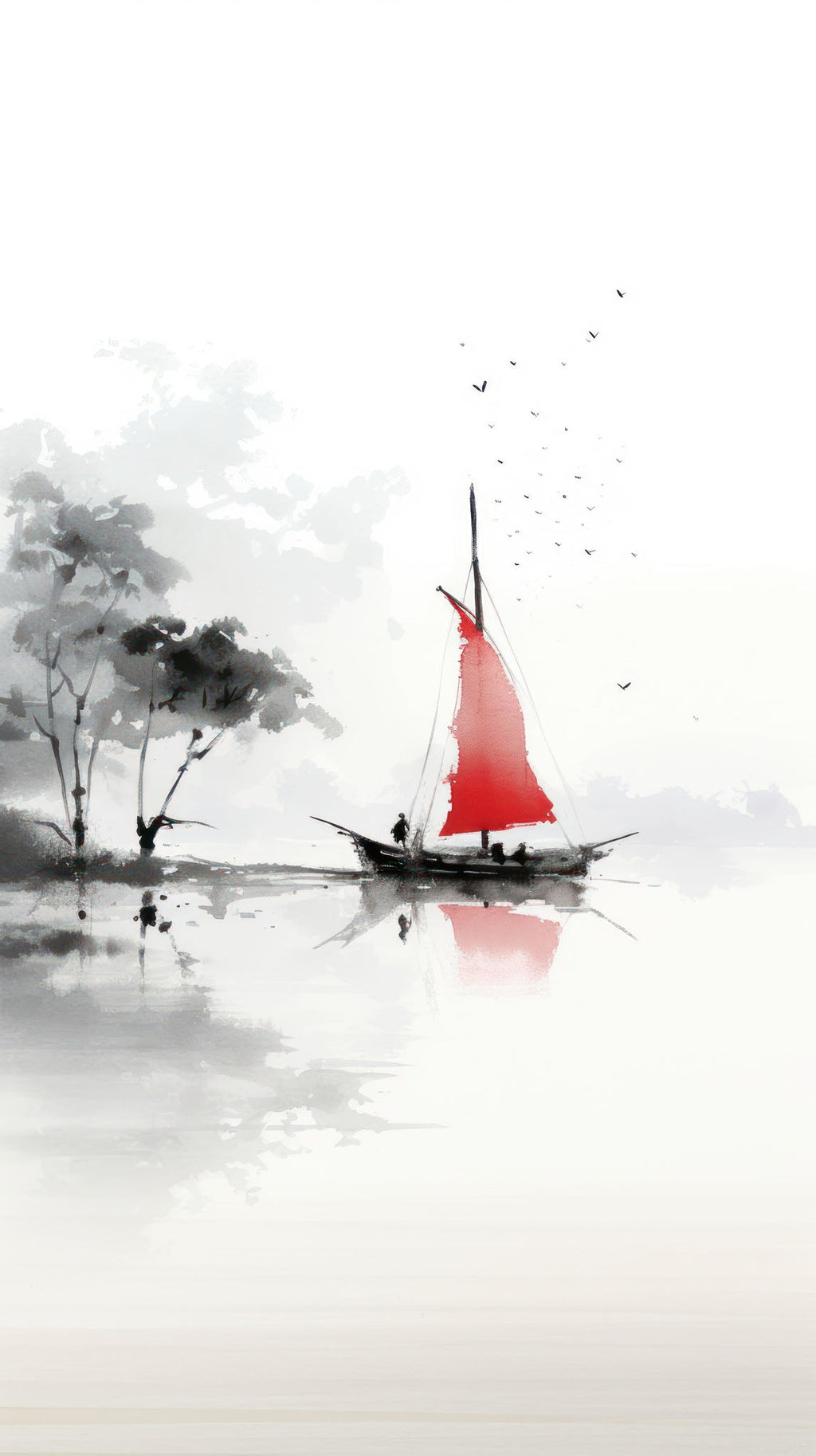 Serene Sailboat Landscape Wall Art