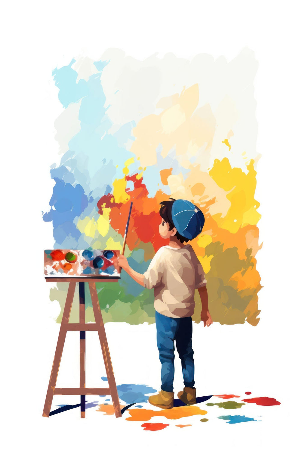 Child Painting Abstract Art