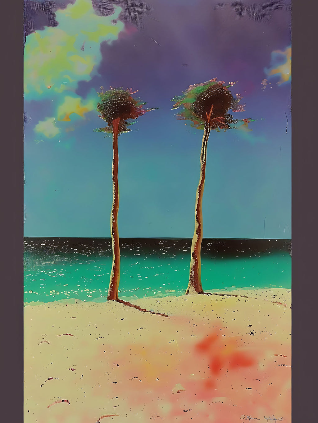 Tropical Palm Tree Beach Landscape Wall Art
