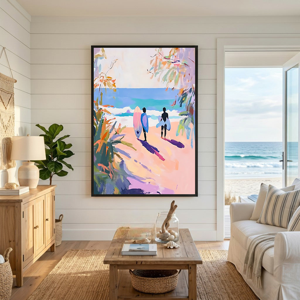 Surfers Walking Towards The Ocean
