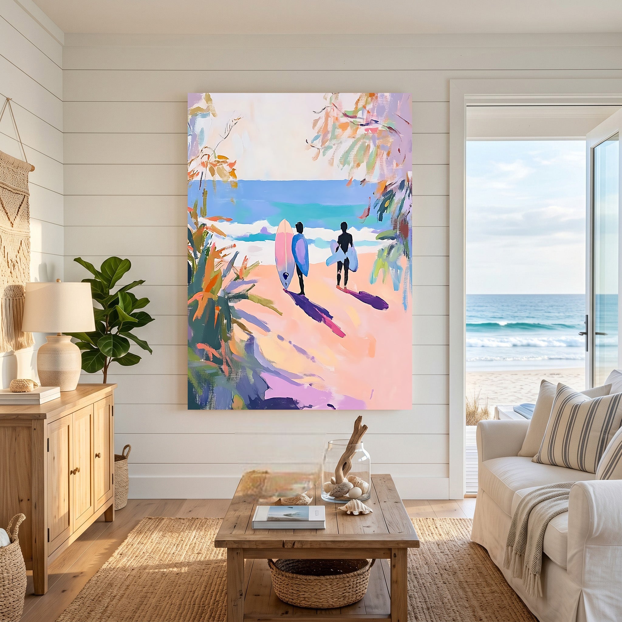 Surfers Walking Towards The Ocean
