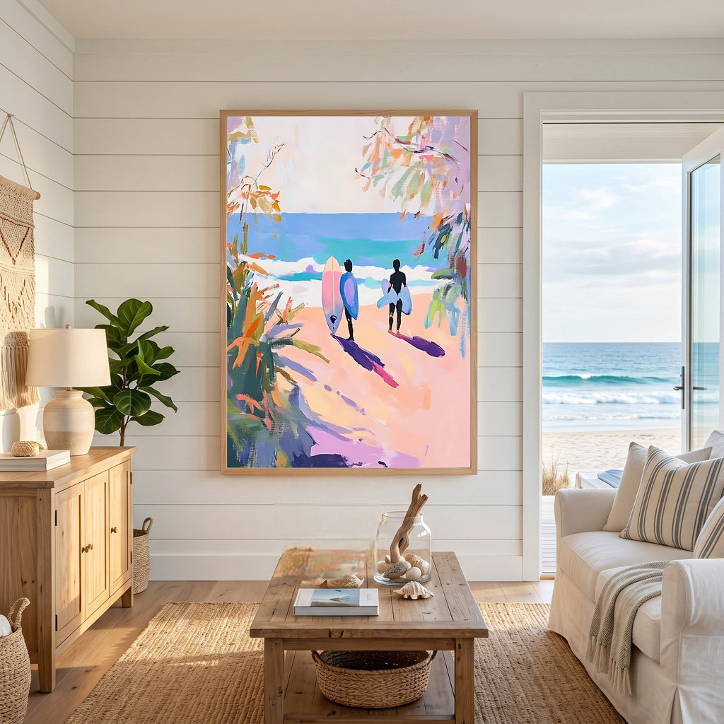 Surfers Walking Towards The Ocean