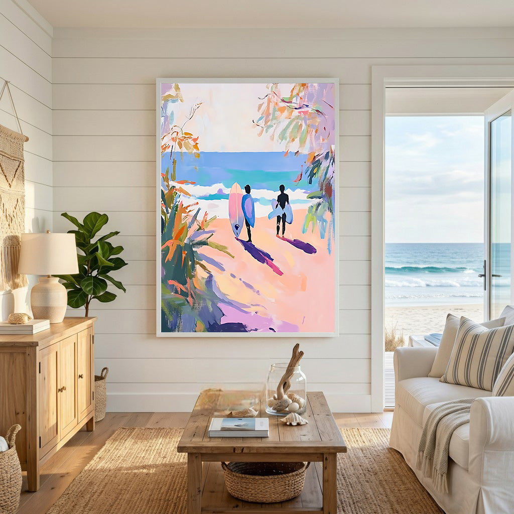 Surfers Walking Towards The Ocean