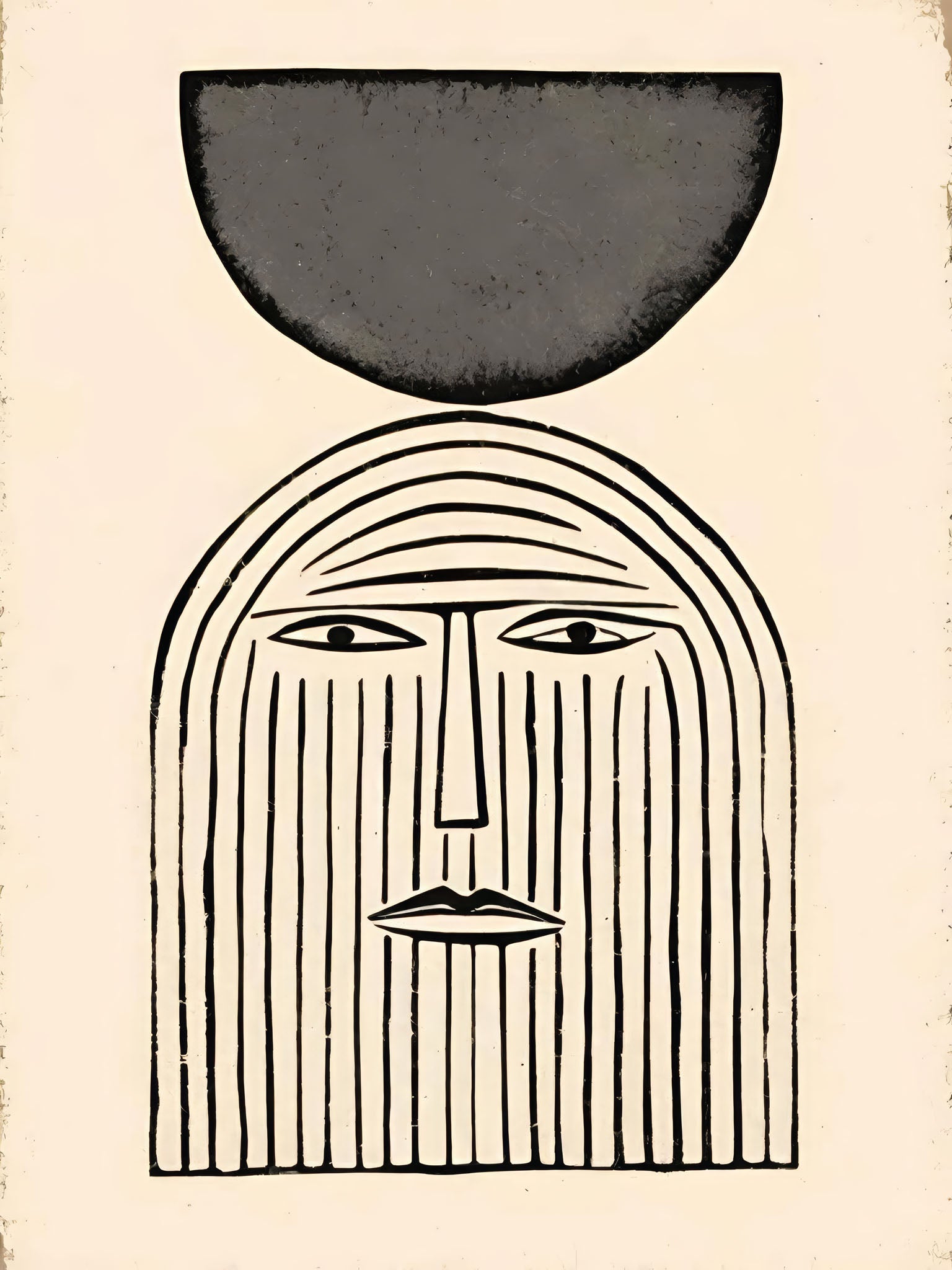 Abstract Face With Geometric Shape Wall Art