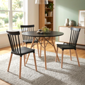 Modern Dining Table Set with 3 Spindle Back Chairs – MDF Table & Beech Wood Legs
