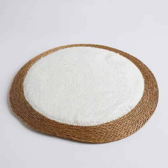 Round Jute & Ivory Area Rug