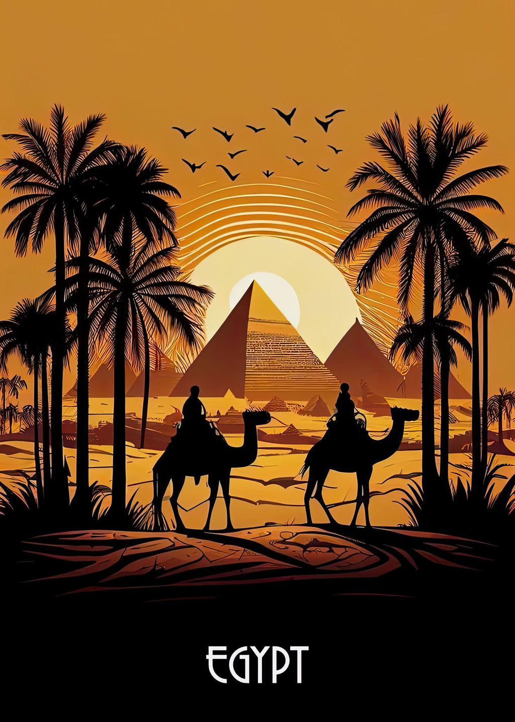 Desert Camel Ride Through Egyptian Pyramids