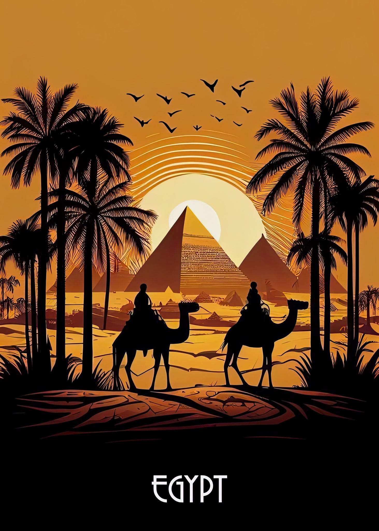 Desert Camel Ride Through Egyptian Pyramids