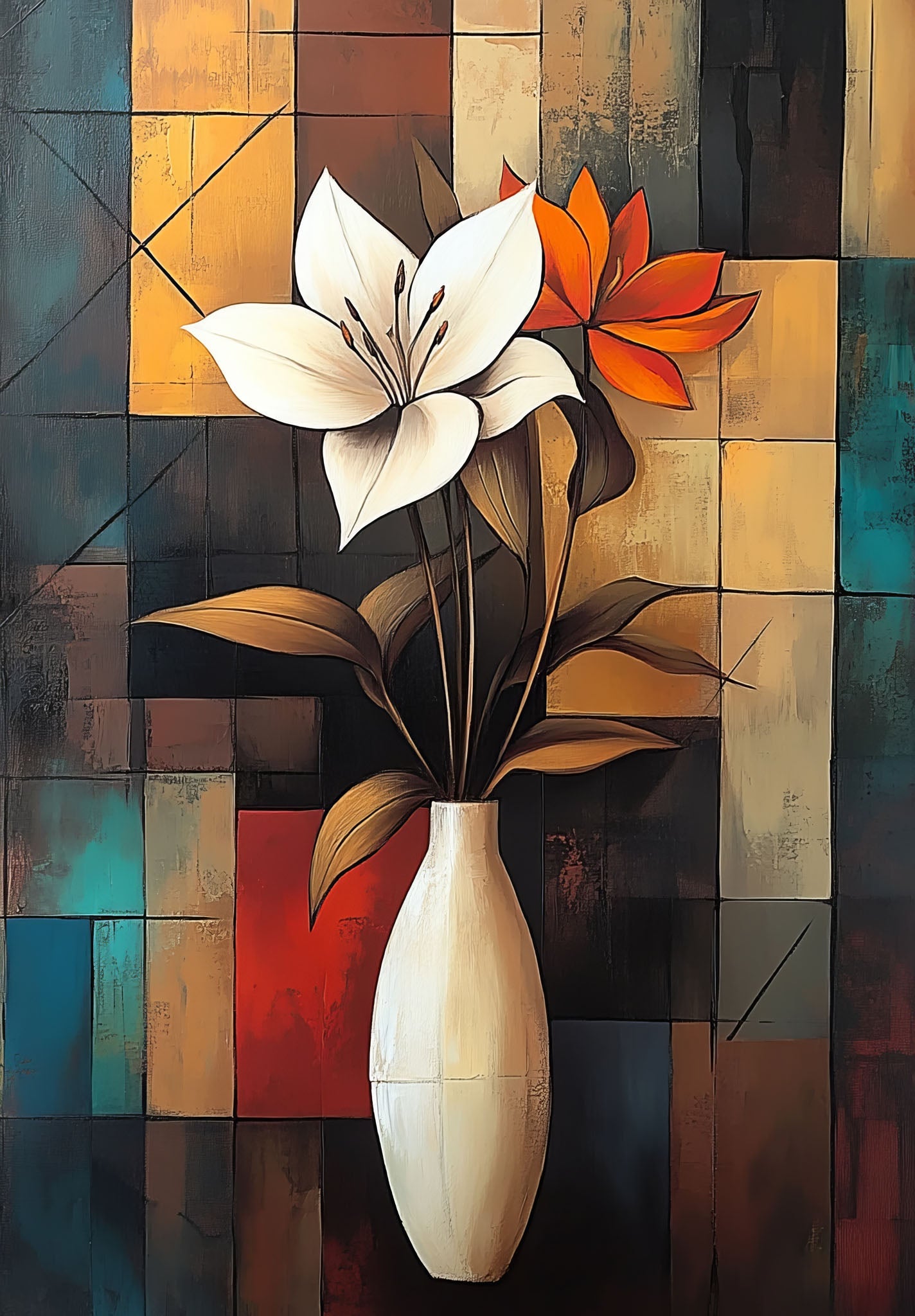 Abstract Floral Still Life Wall Art