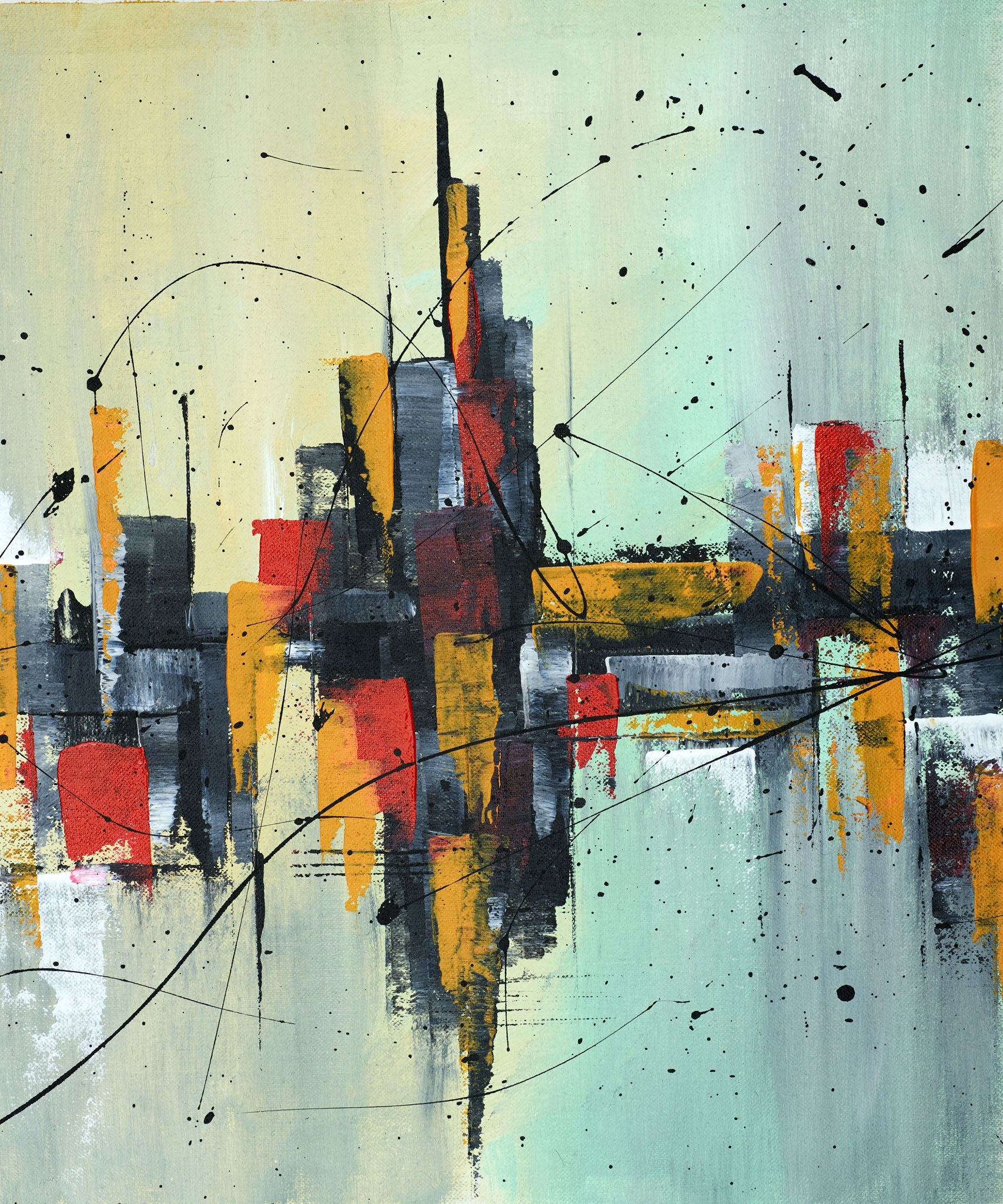 Abstract Cityscape Canvas Wall Art