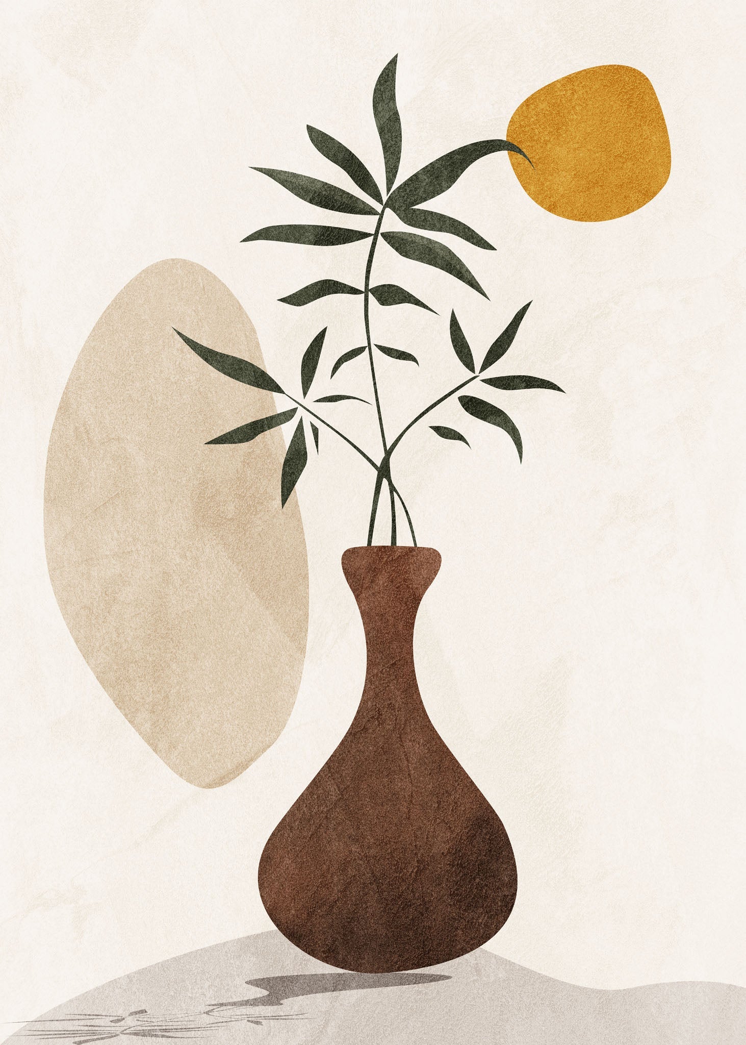 Abstract Botanical Vase Wall Art