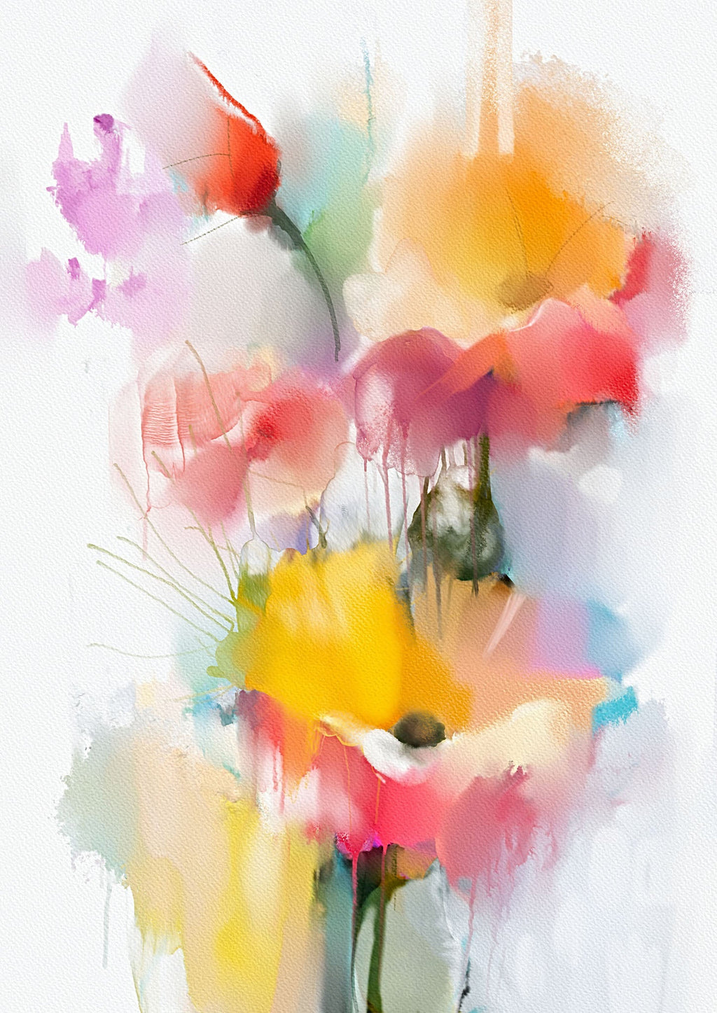 Abstract Floral Watercolor Wall Art