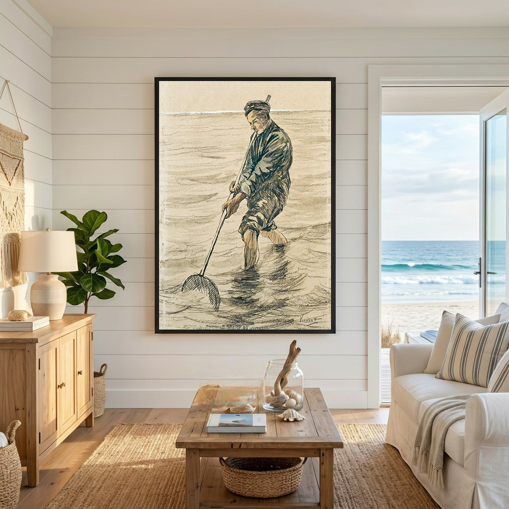 Fisherman With Net In Water