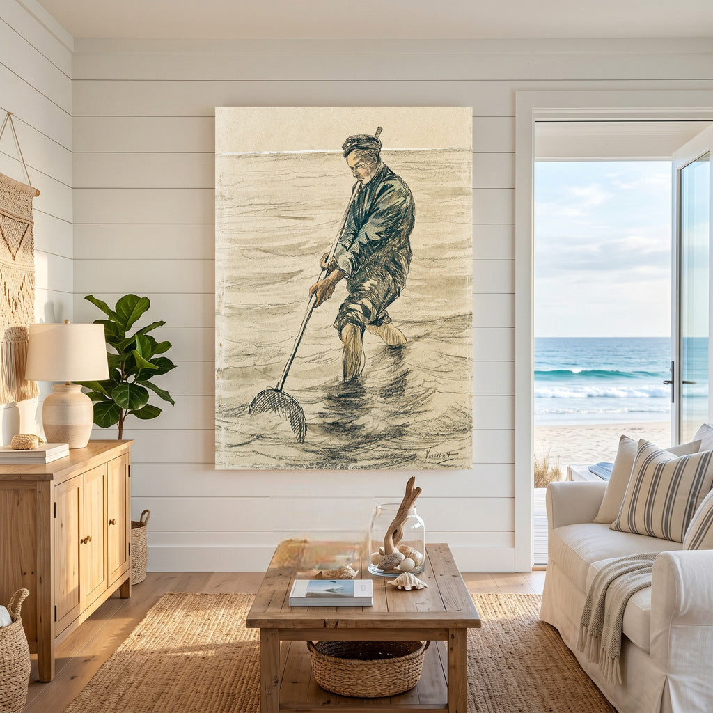 Fisherman With Net In Water