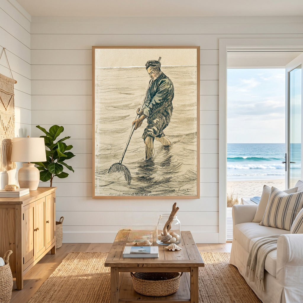Fisherman With Net In Water