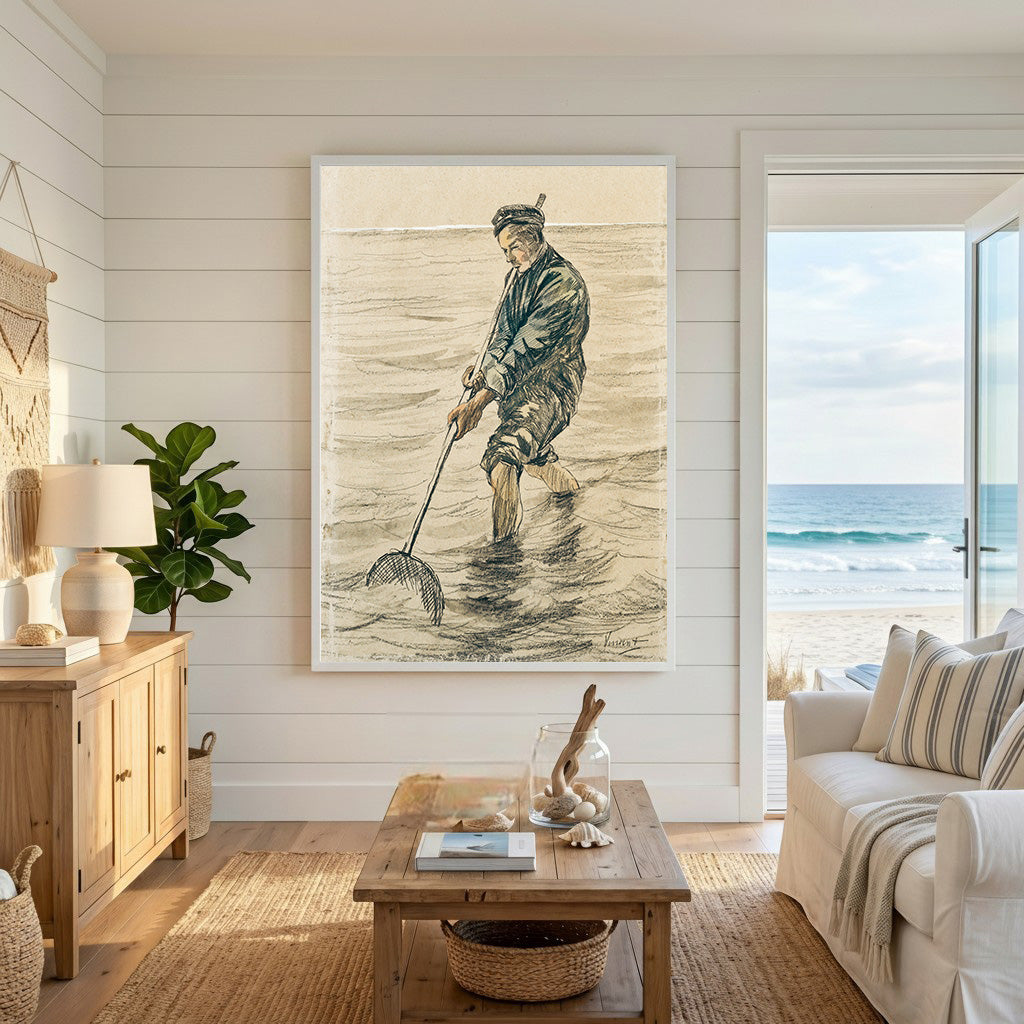 Fisherman With Net In Water