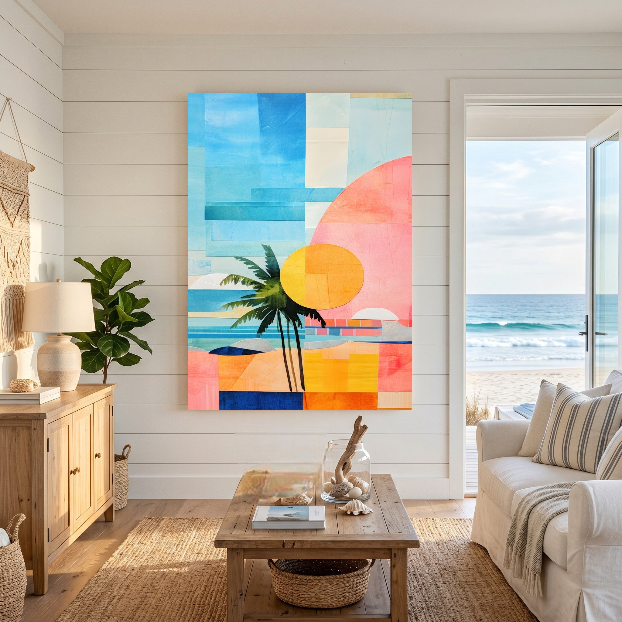 Abstract Tropical Beach Landscape Wall Art