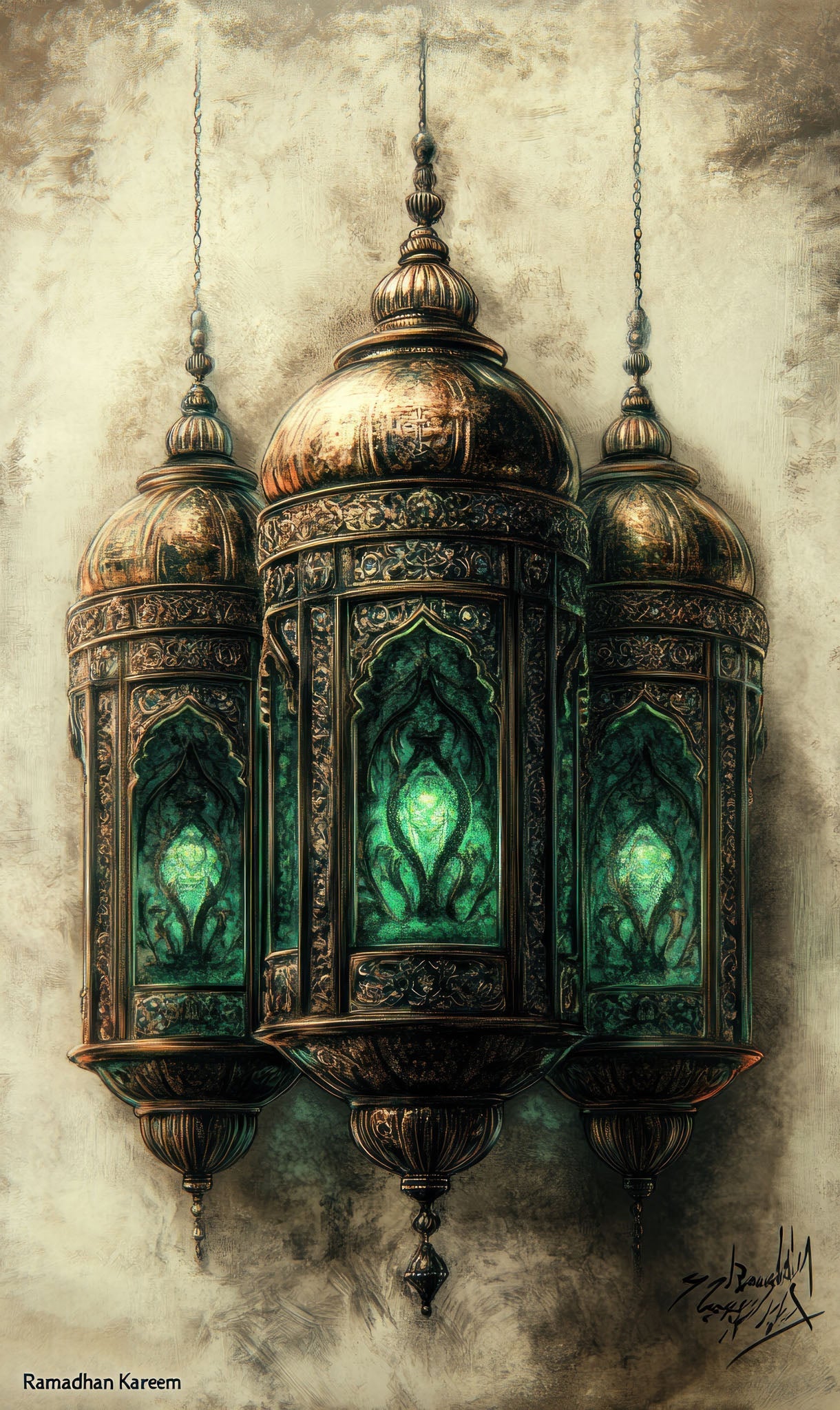 Ornate Hanging Lantern Wall Art